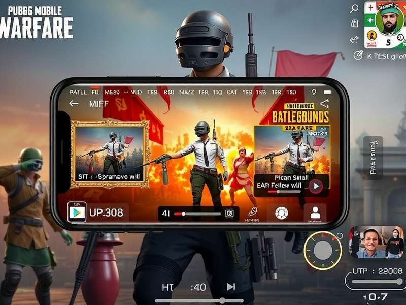 PUBG Mobile Warfare gameplay screenshot showing battle royale action